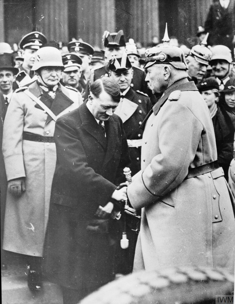 Adolf Hitler greets president von Hindenburg at the Heldengedenktag